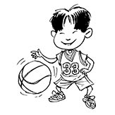 For Kids Coloring Page - Child with Basketball